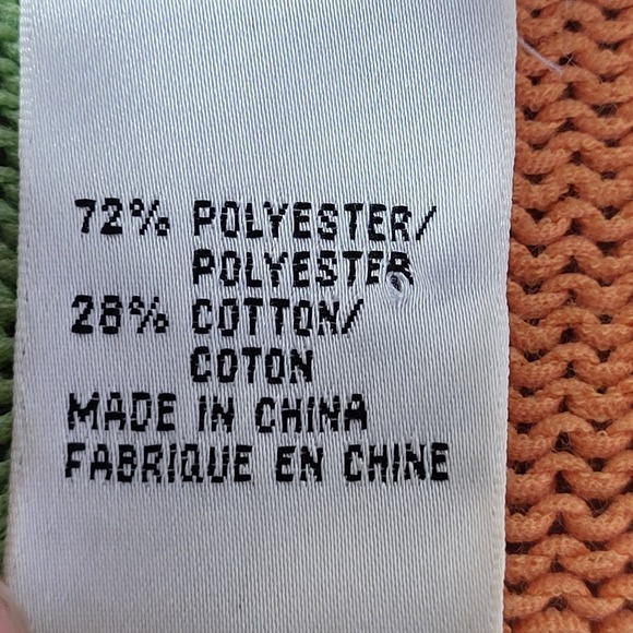 Vintage Handknit Cardigan Sweater Plus1X House Scene  Americana Novelty Artsy - Picture 6 of 12